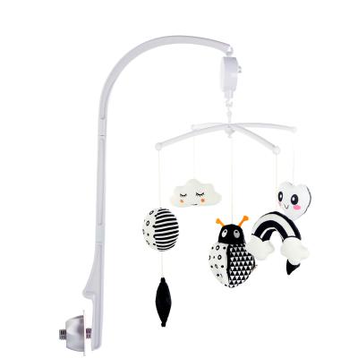 China Black And White Octave Box Bee Toy Music Bed Bell Hanging Soothing Rotating Bed Bell N013A for sale