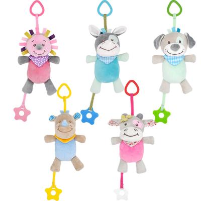 China Lovely Baby Soft Ride Cartoon Animal Ring Toy Hanging Wind Bell for sale