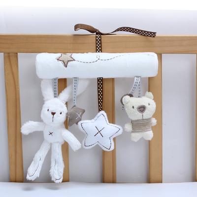 China Built-in BB Squeakers / Rattle Rabbit Baby Car Bed Plush Hanging Hanging Toy with Bell BB Device Cross Bar Toy M008D for sale