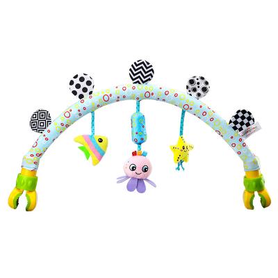 China Built-in Squeakers/BB Rattle Octopus Doll Stroller Crib Arch Toy Baby Rattle Set H062B for sale