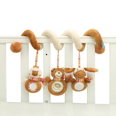 China In Bed B177E Brown Bear And Puppy With Music Soft Activity Spiral Baby Toy for sale