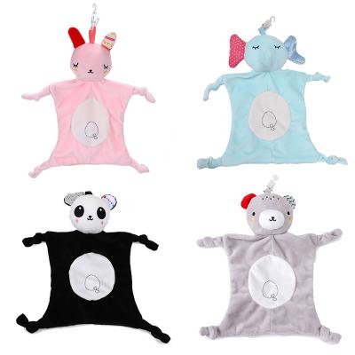 China Soft Toy New Plush Baby Safety Blanket Bear Animals With Rattle B175 for sale