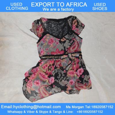 China Large silk facotry sale stock of high end used silk second dress for ladies in Africa in bales for sale