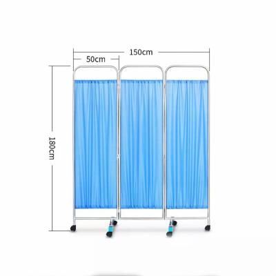 China Easy Folding Stainless Steel Medical Portable Hospital Ward Screen for sale