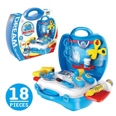 China Pretend Play Hospital Toys Set Medical Nurse Toy Doctor Kit Set Baby Education Toy Kids Pretend Play House 18 Pieces Set Toy Blue for sale