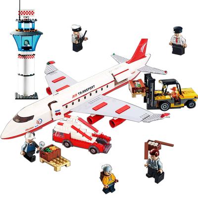 China Building Toy Building Blocks Boy Toys 856 Pieces Aviation Educational Series Legoinglys Passenger Transport Aircraft Building Blocks Set Big Kid for sale