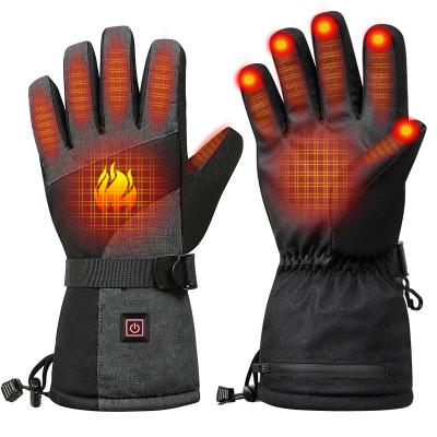 China Men Heated Winter Gloves Warm Three-speed Adjustable Temperature Resistant Men Cycling Motorcycle Ski Gloves for sale