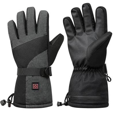 China Men Heated Winter Gloves Warm Three-speed Adjustable Temperature Resistant Men Cycling Motorcycle Ski Gloves for sale