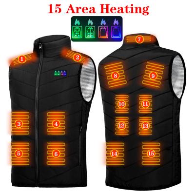 China QUICK DRY 15 Areas Heating Vest Unisex Heated Clothing for men women, Lightweight USB Heated Jacket with 3 Heating Levels for sale