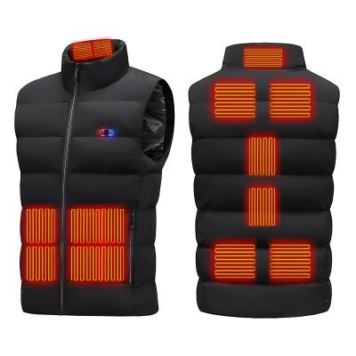 China QUICK DRY Dual control 9 Heating Zones Heated Vest Gilet Winter Outdoor Control Temperature USB Charging Waistcoat Warm Heated Clothes Ves for sale