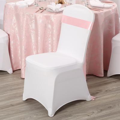 China Plain Premium Quality Spandex White Stretch Fold Chair Cover For Banquet Wedding for sale