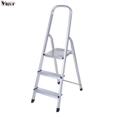 China Folding Ladders Modern 3 Step Ladder Light Aluminum Step Ladder With Handrails for sale