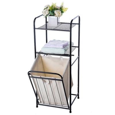 China Floor Type Bathroom Tower with Laundry Basket for Clothes and Towels Organizer Space Saving for Easy Storage of Laundry Baskets for sale