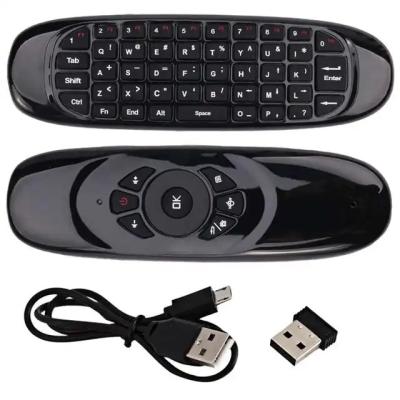 China Factory Wholesale Air Mouse C120 2.4G Durable Russian English-French Remote Control Wireless Gyro Compass with Mini Keyboard for Android TV for sale