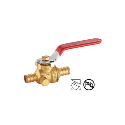 China Pex X Pex Ball Valve With Drain Plain Or Bronze Coating WOG For Pipe Connection Port1/2”-1”(600WOG,150WSP) for sale