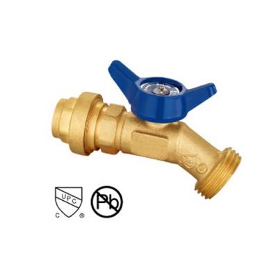 China Quick Connected Stop Brass Shut Off Valve SS Hose Bibb Valve Brass Drain Valve 1/2