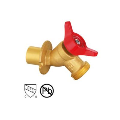 China Cock Ball Core Hose Bibb Valves Male Threaded ANSI With Brass Lock Nut for sale