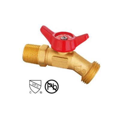 China Male And Female Threaded Brass Ball Cock Valve With Brass Lock Nut ANSI Standard for sale