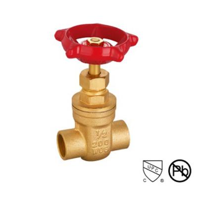 China Brass 6 Inch Gate Valve Casting Body Brass Solder Ends NPT BSP Standard for sale