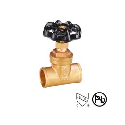 China SS Brass Gate Valve Casting Body Threaded Water Gate Valve Connect Manual Power Black Handwheel for sale