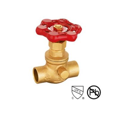 China 1/2′′ -3/4′′ Solder Ends Connect Brass Stop Valves Met Drain Brasscraft Stop Valve Te koop