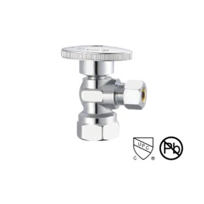 China Lead Free Brass Angle Valve With Packing Nut Hreaded SS Copper Angle Valve Threaded  Faucet Angle Valve for sale