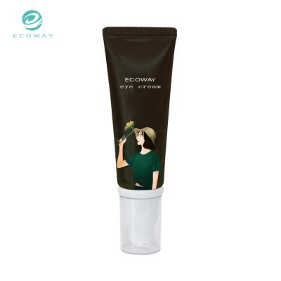 China Offset Printing Plastic Soft Cosmetic Cream Packaging 50ml Airless Pump Tube Eco-friendly Airless Offset Printing for sale