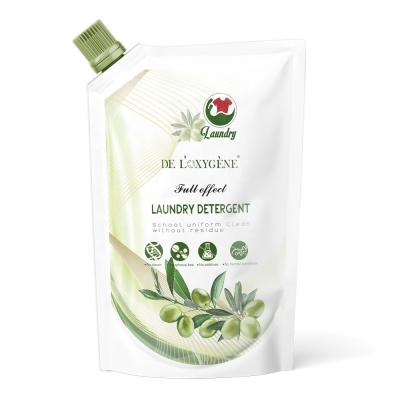 China Liquid Stand Up Pouch Shock Resistance Laundry Packaging Bag Custom Label Logo With Suction Port Biodegradable Stand Up Pouch With Spout for sale