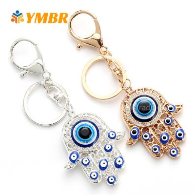 China 2022 Fashionable Brand New Blue Charms Crystal Lanyard Red Evil Eye Boho Key Chain for sale