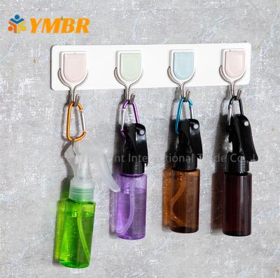 China Eco-friendly 60ml Empty Plastic Carabiner Bottles Leak Proof Cleaning Solution Mister Spray Bottle Master Chain for sale