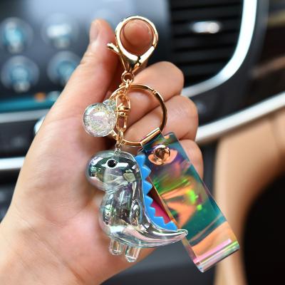 China Wholesale Fashional Creative Magic Color Dinosaur Key Ring Car Key Chain Bag Acrylic Accessories Gifts Cartoon Souvenir Gifts for sale