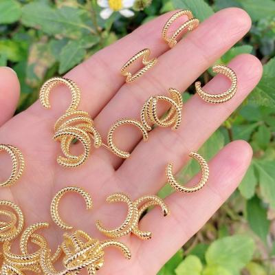 China Environmental Friendly 24K Gold Plated Brass Ear Cuff  C Shaped  Small Ear Cuffs Clip Earrings For Women Jewelry for sale