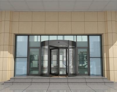 China Factory Price CE Aluminum Alloy Modern Approved Glass Wing Door 4 Automatic Revolving Door for sale