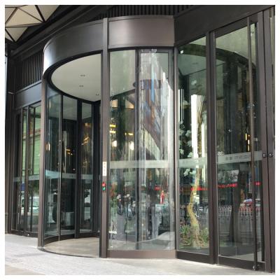 China Modern 2 - Wing Automatic Glass Revolving Door With Showcase For Hotel for sale