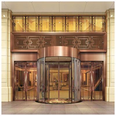 China Zero Automatic Revolving Door With Middle Automatic Sliding Door for sale