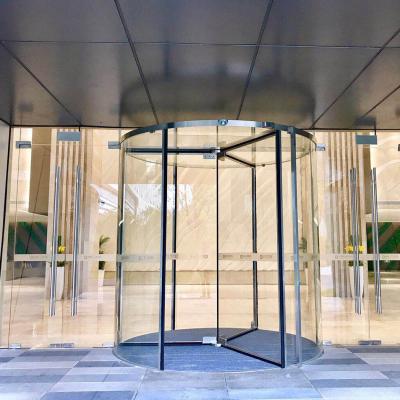 China Factory supply modern luxury low price 3 wing intelligent frameless revolving door glass door for sale