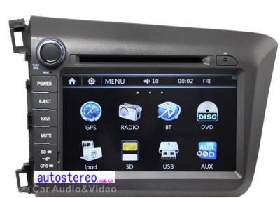 China Van Honda Civic GPS Honda Gezeten Nav DVD Autoradio Autosysteem Van verschillende media 8“ het Aanrakingsscherm Te koop