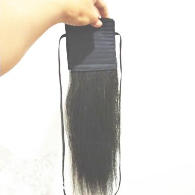 China Natural Tapered or Blunt Cut Cloth Seam Wrap Around Fake Ponytail Extension for Real Ponytail Extending Fake Ponytails for sale