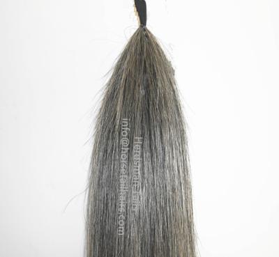 China Gray Color 75cm Double Natural Horse Double Drawn Tapered or Blunt Curl Natural Fake Tails Extension For Horse Appearance for sale