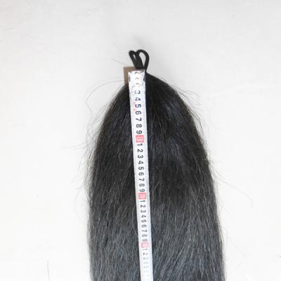 China 70-75CM Natural Tapered Or Blunt Cut Black Fake Horse Tails Real Handmade Hair Shepherd's Horse Tails For Ponytail Extension for sale