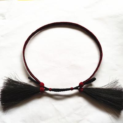 China All styles fashion hot sales horse hair hat band, leather tassels, horse hair tassels and bracelets for sale