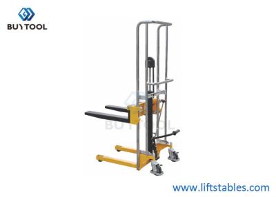 China PJ4150 Hydraulic Manual Forklift Stacker 400kg 1000kg 1500kg Work Positioner Adjustable Fork Type for sale