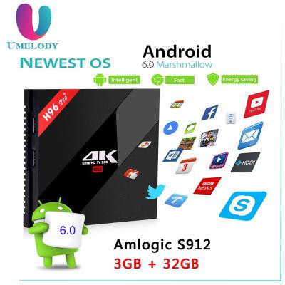 China Pro Intel TV Box Plus H.265 Umelody H96 Box Google Play Store App Free Download S912 Android 7.1Tv for sale