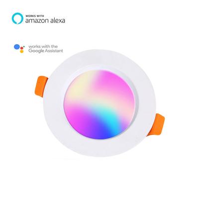 China tuya smart wireless dimmable rgb residential wifi led hub workless downlight with amazon echo dot and google assistant for sale