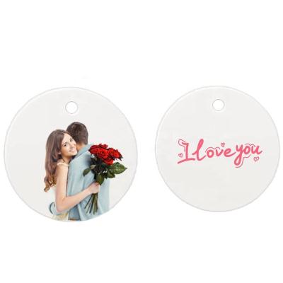 China Europe 38MM Round Circle Metal Blank Dog Tag Key Chain Sublimation Photo ID Card Name Tags Pendant for sale