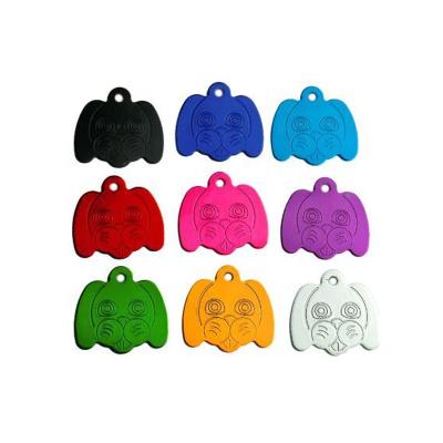 China Europe New Arrivals Funny Metal Dog Animal Shaped Aluminum Pet Tags For Dogs for sale