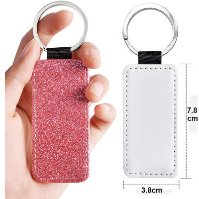 China Europe Five Colors Sublimation Blank PU Tags Pendant Key Chains DIY Printing Sublimation Ink Transfer Pape for sale