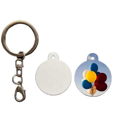 China Europe Personalized Custom Blank Round Shape Dog Tag DIY Sublimation Metal Keychains for sale