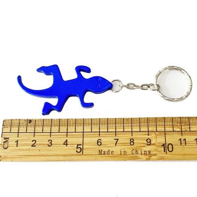 China 2022Hot Sale Viable Gecko Shaped Beer Wine Aluminum Bottle Opener Keychains For Gift Promotion for sale