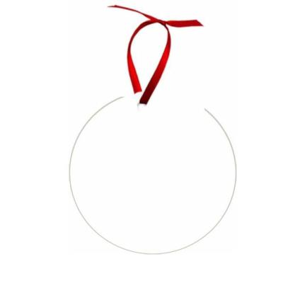 China Europe 89mm Large Round Circle Sublimation Metal Blanks Blank Aluminum Double-sides Heat Transfer Christmas Decoration Ornaments Dangling for sale